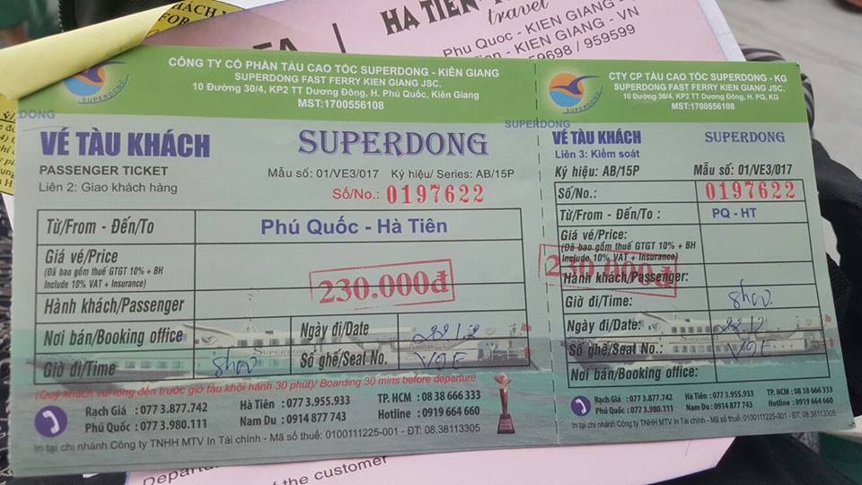 Vé tàu SuperDong đi Phú Quốc