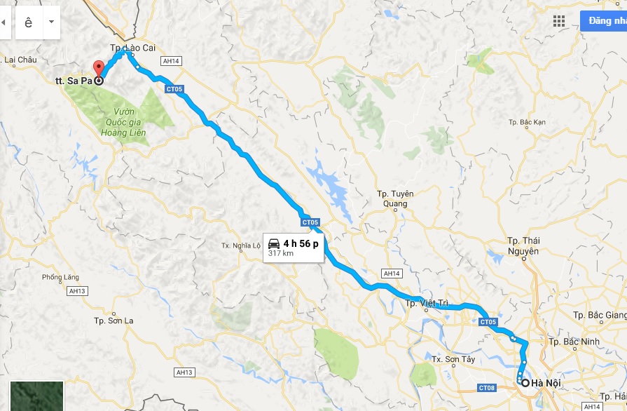 Quãng đường từ Hà Nội đến Sapa dài khoảng 300km